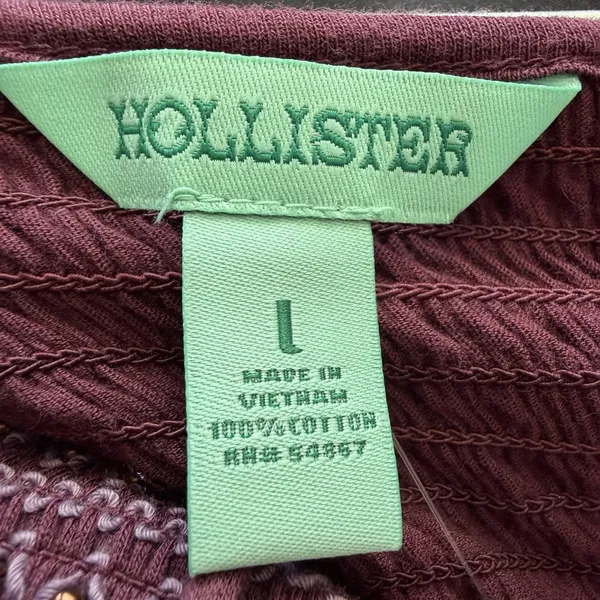 Y2K Hollister Beaded Babydoll Tiered Halter Top Womens L Burgundy Fairycore - Image 10