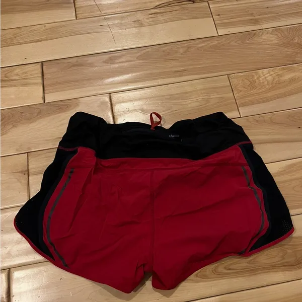 Athleta Red and Black Athletic Shorts - Image 4