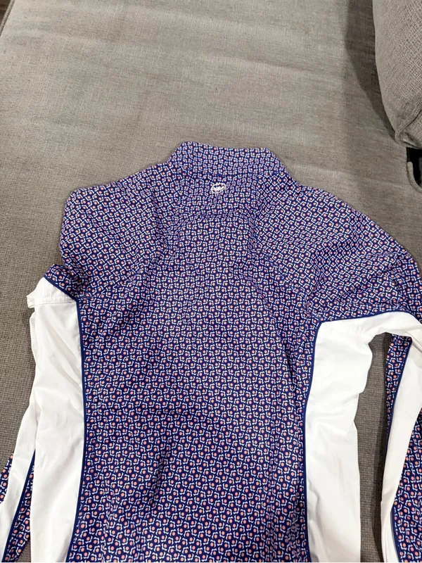 Peter Millar the players sun Navy and White Printed Quarter-Zip Long-Sleeve Top - Image 16