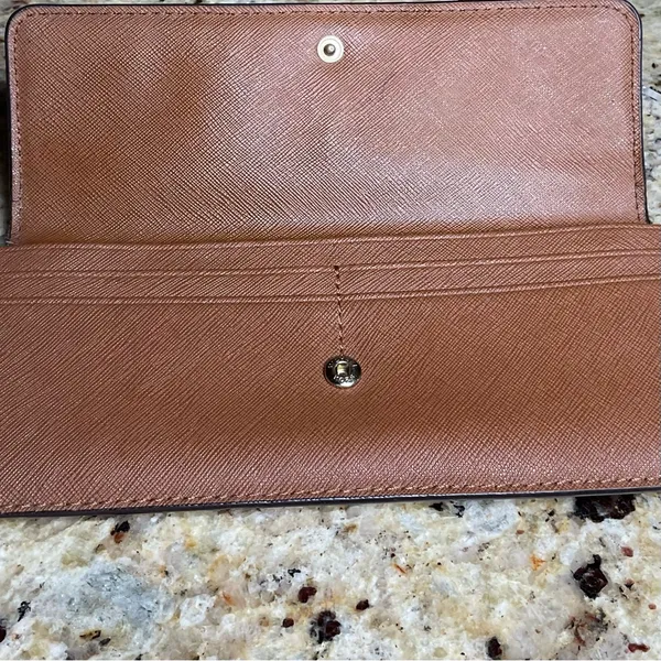 Michael Kors Brown Jet Set Saffiano Leather Snap Front Wallet - EUC - Image 7