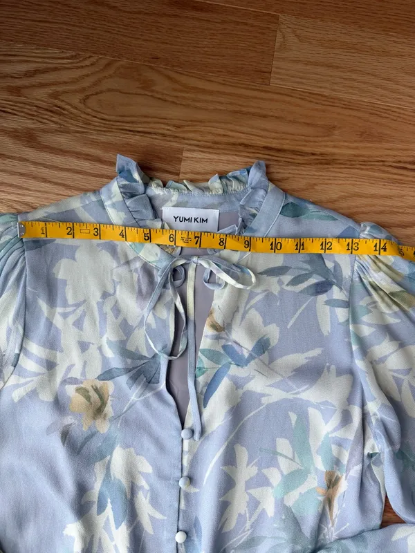 Yumi Kim Love Always Blue Floral Ruffle Mini Dress XS Revolve - Image 7