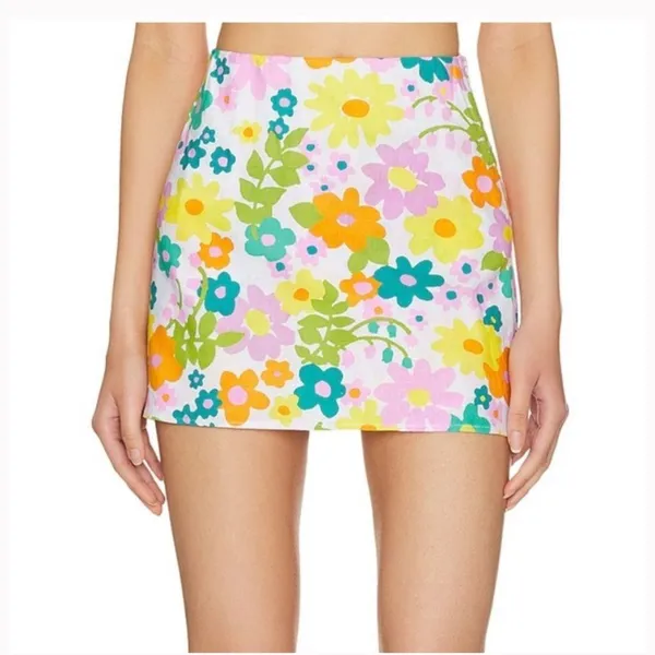 Show Me Your MuMu Colorful Floral Skirt NWOT - Image 5