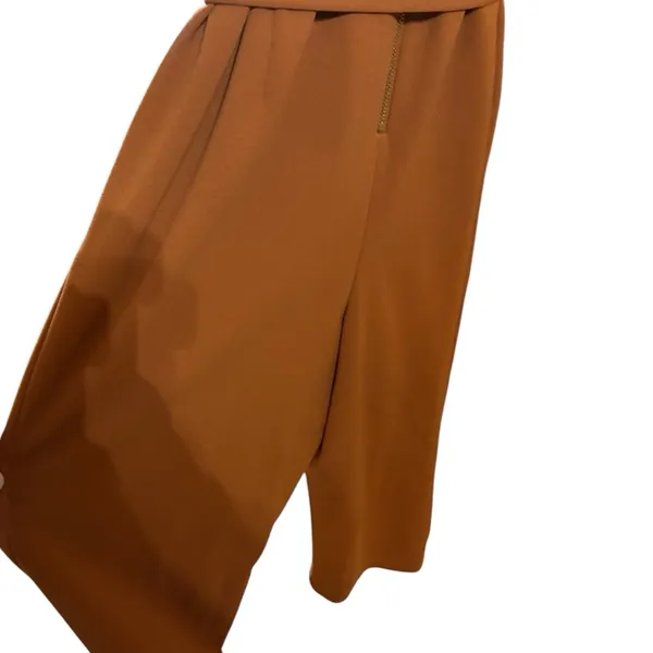 Calvin Klein Brown Ruffle V-Neck Jumpsuit Size 6 - Image 5