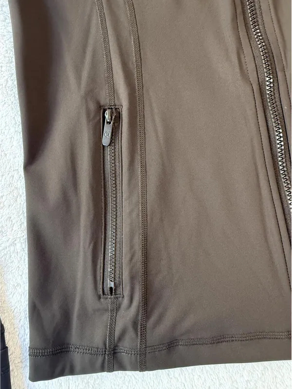 Lululemon Brown Matching Activewear Set Zip Jacket and High-Waist Leggings Size - Image 4