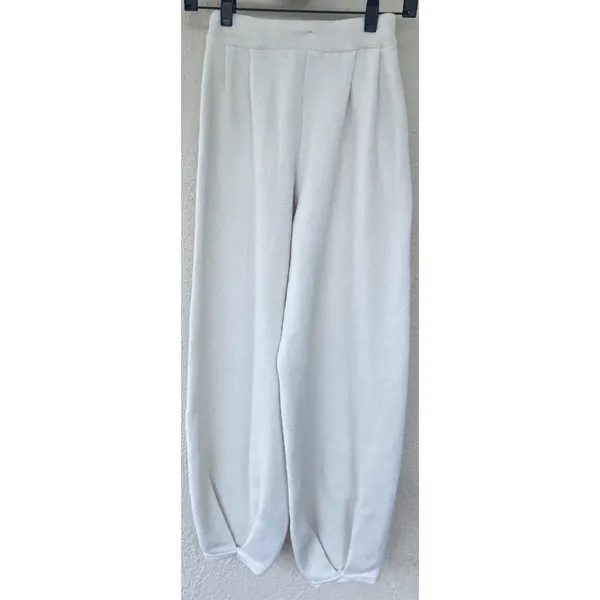 Free People Beach Freya Pants Ivory Barrel Balloon Leg Linen Blend Knit Coastal - Image 3