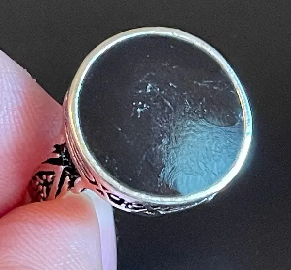 Round black obsidian S925 silver woman ring size 6.5 - Image 6