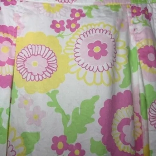 Lilly Pulitzer Floral Pleated A-Line Skirt Pastel 100% Cotton‎ Size 2 Preppy - Image 6