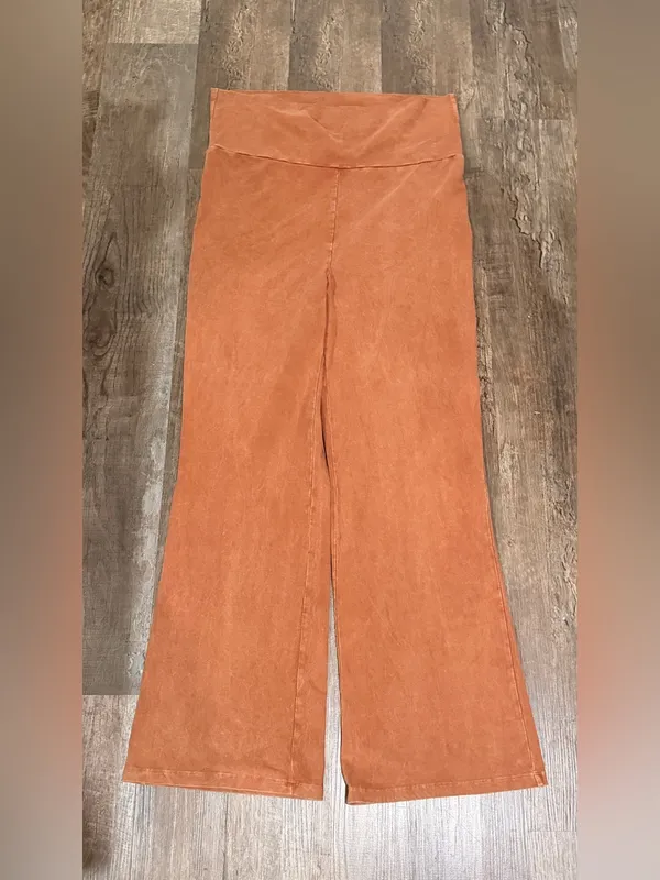 Wide Leg Palazzo Pants Orange Size XXL - Image 3