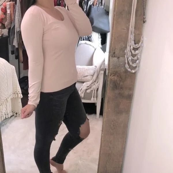 Ann Taylor size small light pink longsleeve top - Image 2