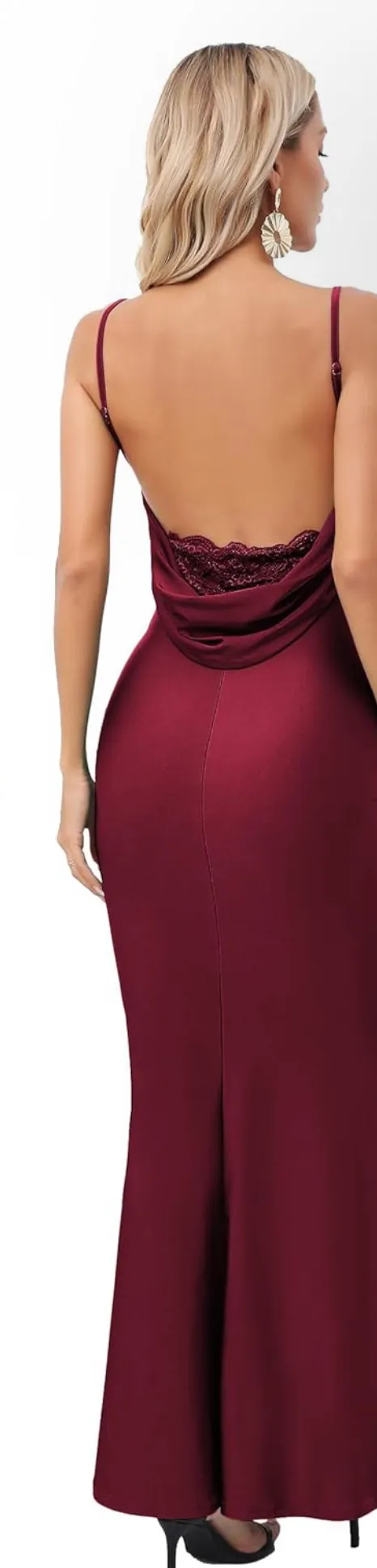 Lulus Red long silk burgundy/red formal dress - Image 5