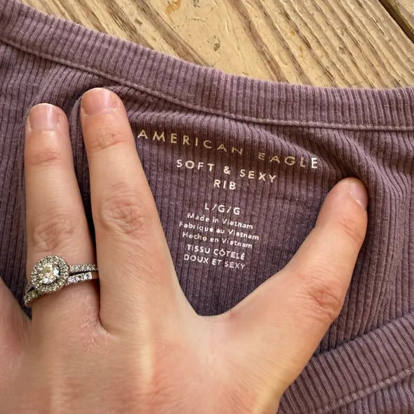 American Eagle soft & sexy ribbed top size L - Image 2