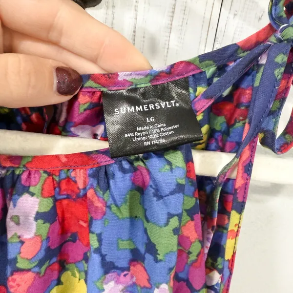Summersalt High Neck Tiered Maxi Dress Floral Print Size L NWOT - Image 6