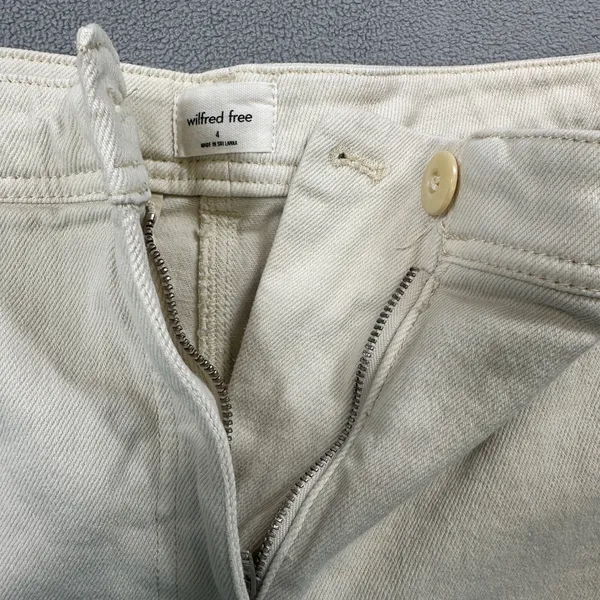 Wilfred Free‎ 4 Utility Cargo Pants Jeans Beige Pocket Straight Leg Aritzia High - Image 3