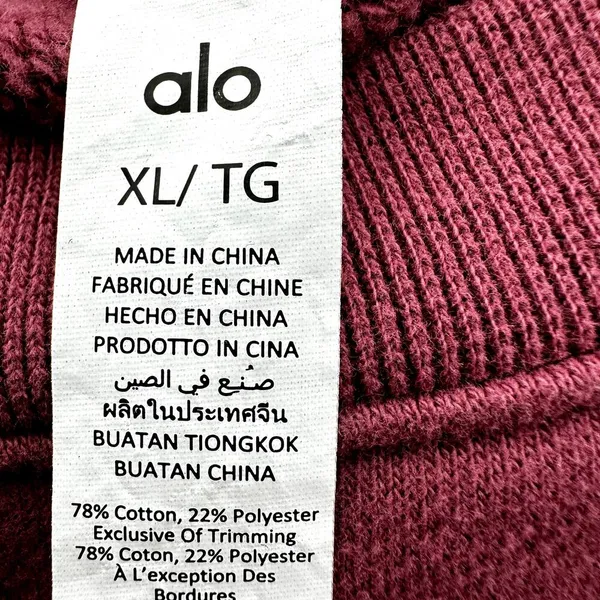 Alo Renown Heavyweight Crew Neck Pullover Sweatshirt Oversized Unisex Pink XL - Image 4