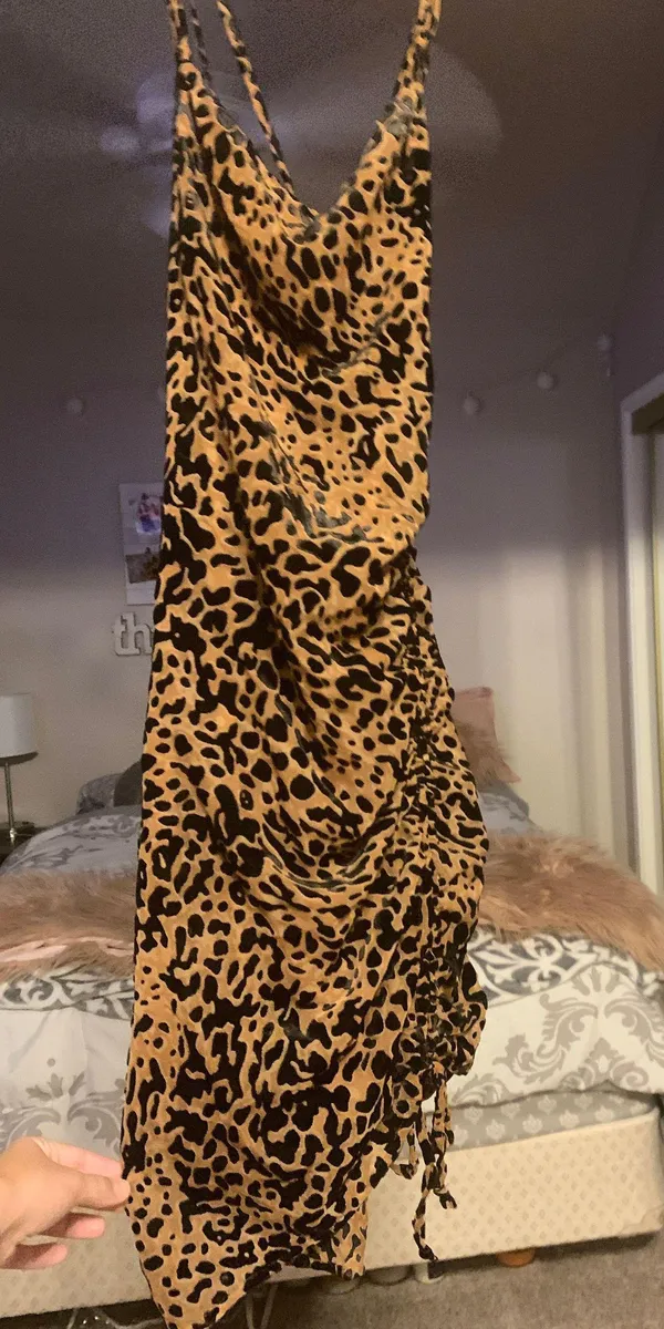 TheseThree Boutique Rushed Leopard Criss Cross Dress - Image 2
