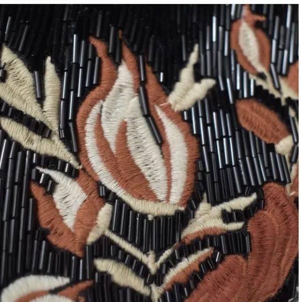 Free People Bugle Bead Clutch/Sling Bag in Black Embroidered Combo NWT $128R - Image 10