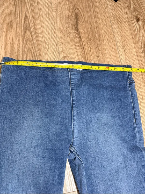 Free People Penny Pull On Flare Jeans Medium Wash Stretch Womens 28 - Image 6