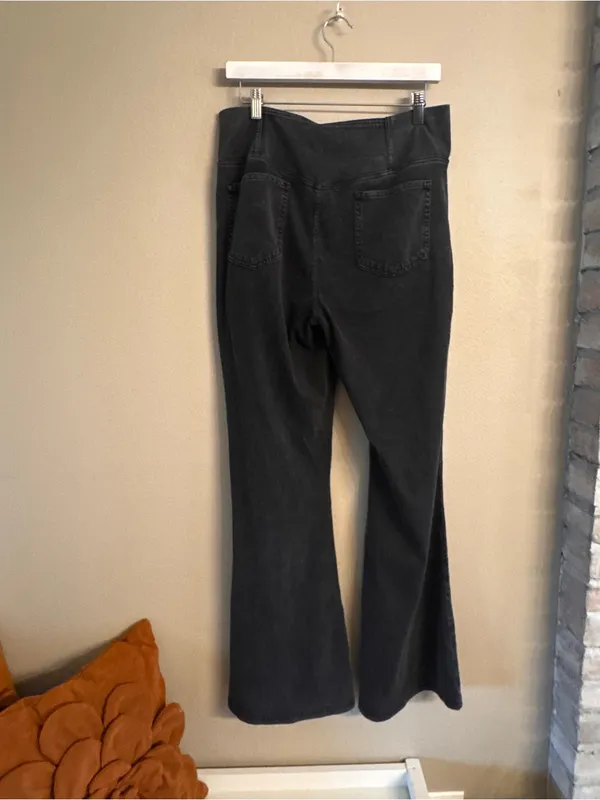 HALARA FLEX High Waisted InstantCool Crossover Flare Jeans Gray Size XL - Image 5