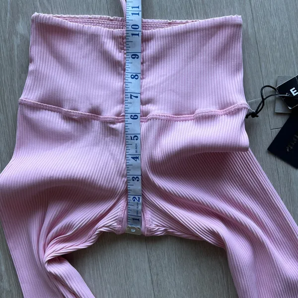 Strut This The Aubrey Ankle Leggings Womens Small Tiny Fit Chalk Pink Ribbed - Image 6