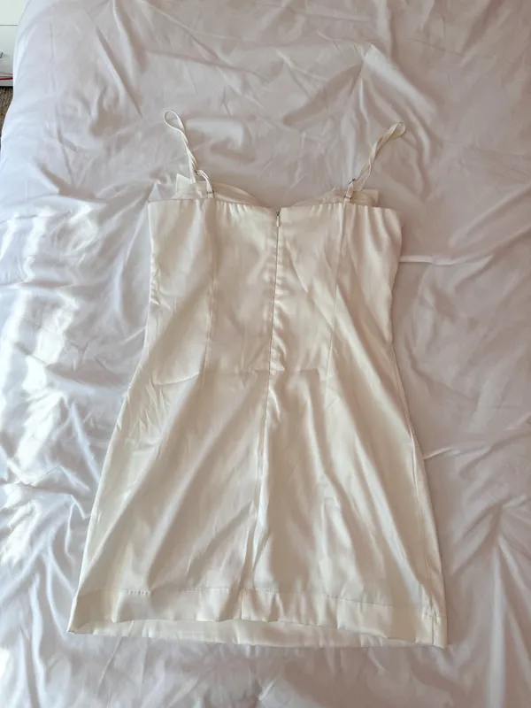 Altar’d State White Bow Front Mini Dress Size Medium - Image 2