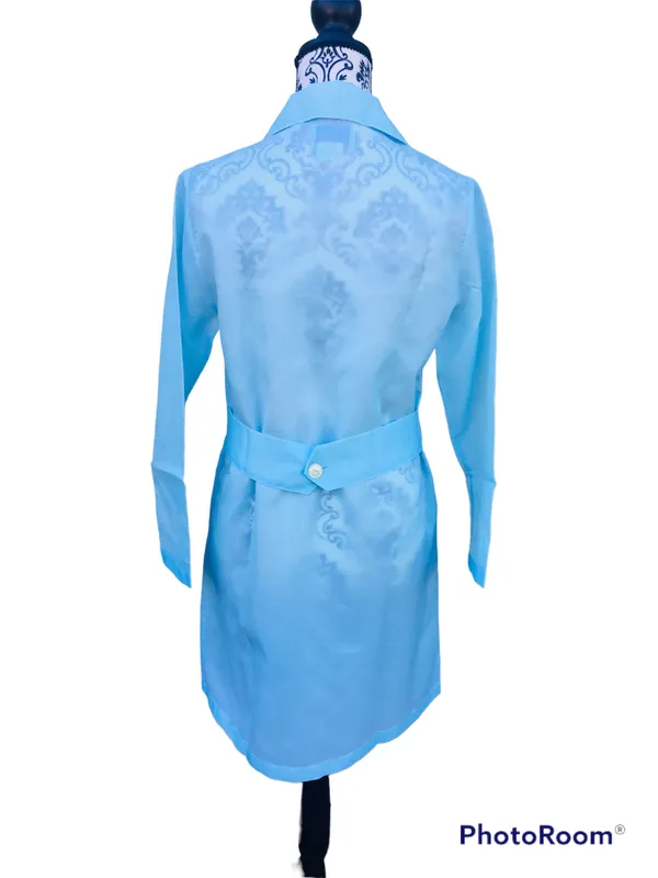 Vintage 70s Nurse Maid Uniform Costume Daisy Bedgood Blue Polyester Long Sleeve - Image 2