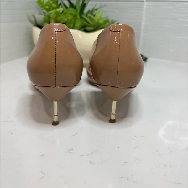 Kurt Geiger London Nude Patent Leather Pointed Toe Kitten Heels Women’s Size 7 - Image 10
