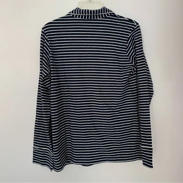 J. Crew Dreamiest Long-Sleeve PajamaT Top Striped Navy Blue - Image 4