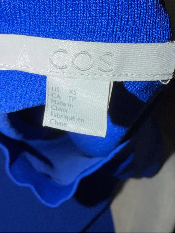 COS Royal Blue Bell Sleeve Mini Dress - Image 8