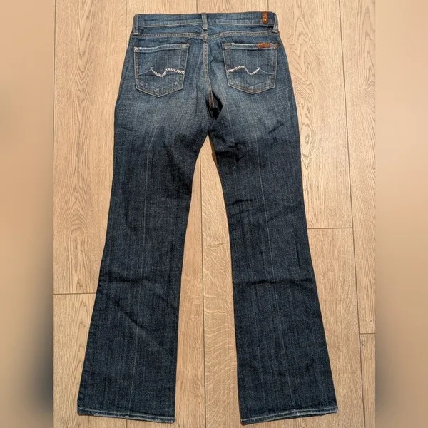 7 For All Mankind Crystal Jeans 26 Boot Cut Denim Pants Bling Vintage Y2K 2000s - Image 3