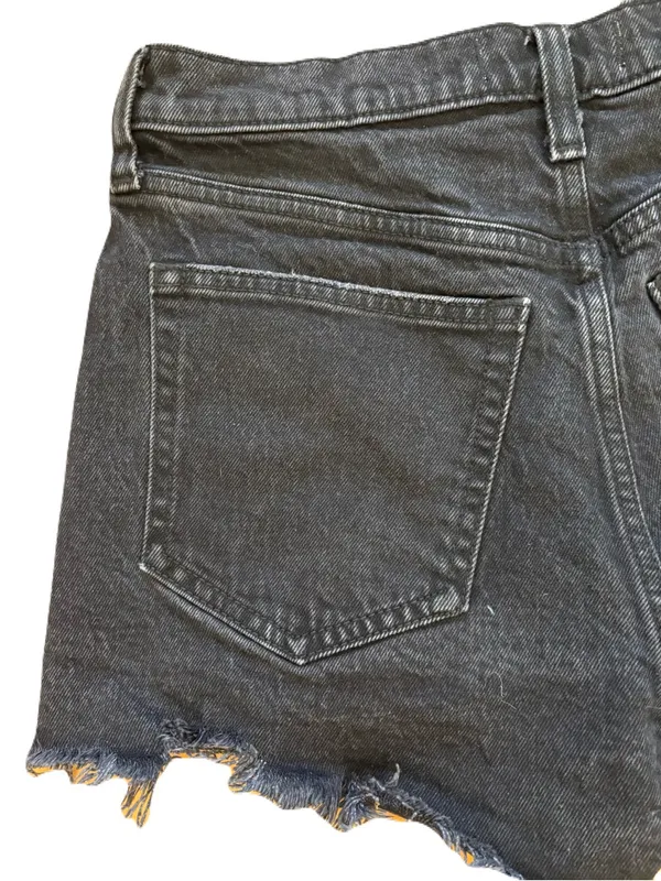 Abercrombie & Fitch High Rise Mom Shorts Black Distressed Denim Size 27 / 4 - Image 7