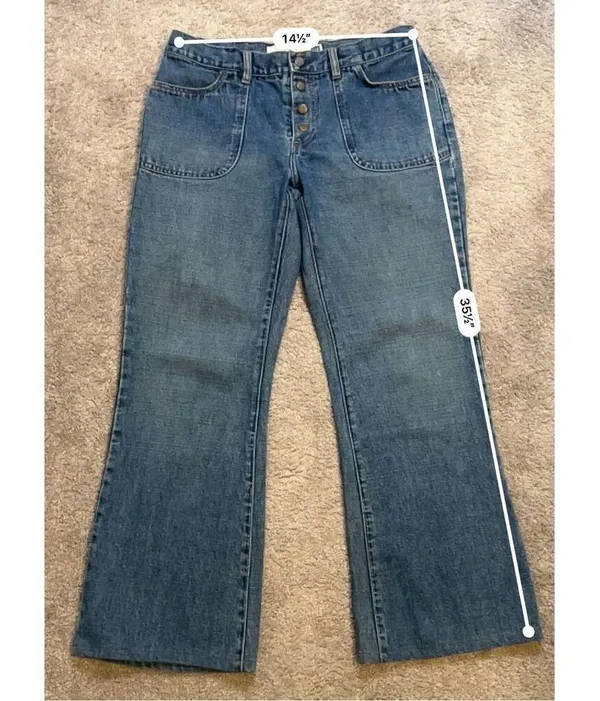 Women’s GAP Flare 100% Cotton Medium Wash Jeans 10 - Image 5