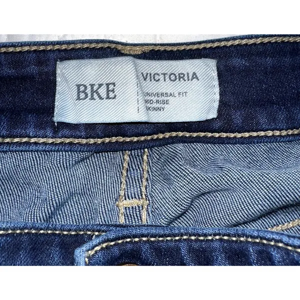 BKE Buckle Jeans Womens 31x31 Blue Victoria Mid-Rise Skinny Ankle Whiskered Jean - Image 7