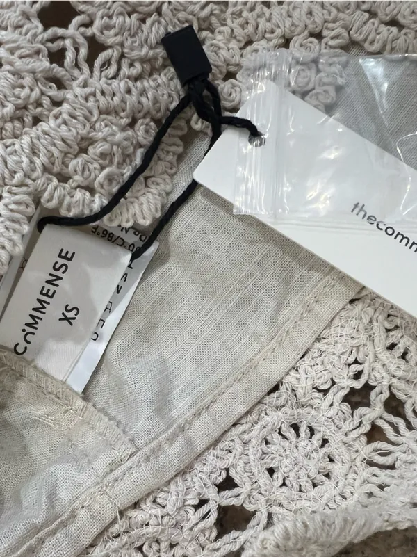 CoMMENSE Cotton Linen Lace Trim Two-Piece Pants Set Size XS NWT - Image 6