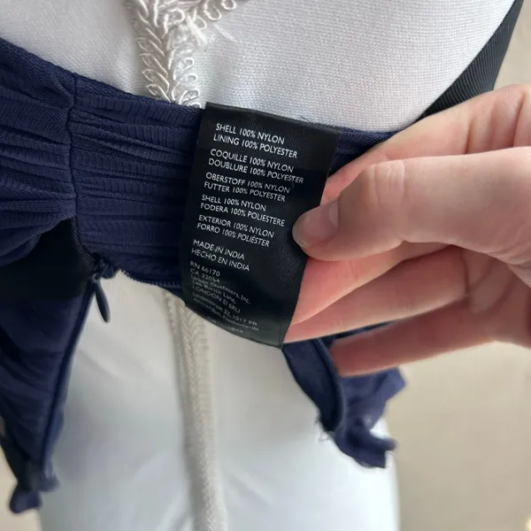 By Anthropologie Navy and Black Strappy Grunge Tank Top Tied Gathered Size XXS - Image 9