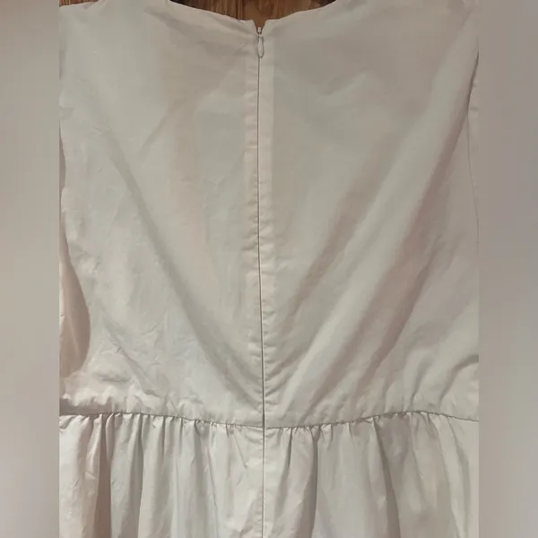 Madewell Tie-Front Poplin Cotton Retro Mini Dress Size‎ 8 in Lighthouse White - Image 11