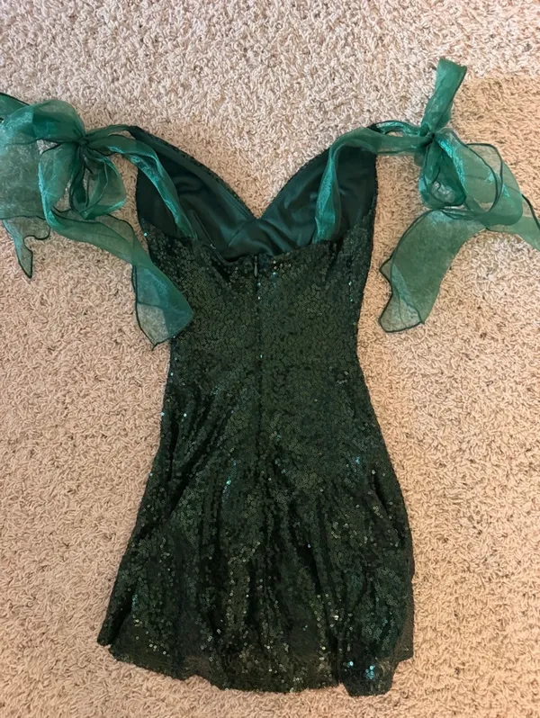 Lucy in the Sky Green Mini Dress Sequin - Image 2