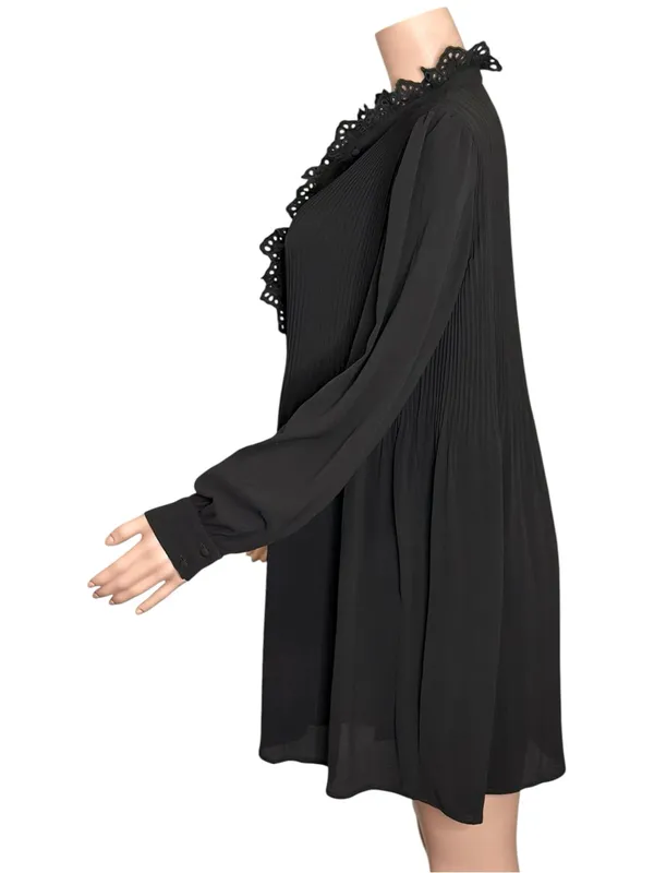 SÉZANE Camelia Long Sleeve Mini Dress, Black, FR42/US10 - Image 6