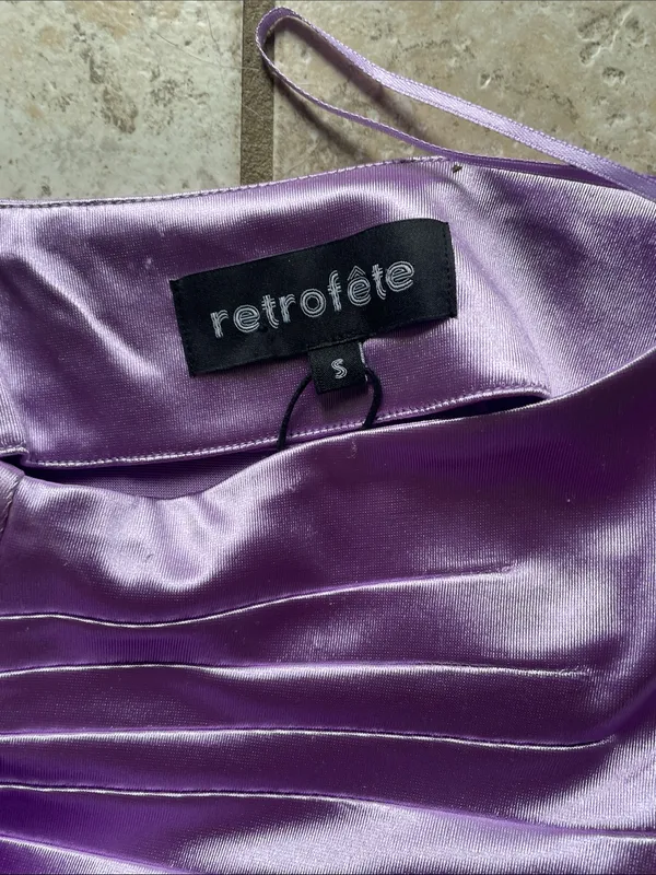 Retrofete Dehl Mini Satin Skirt Lilac - Image 12