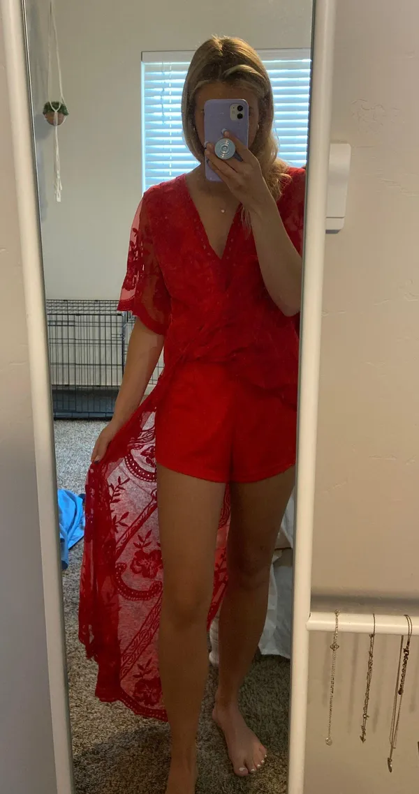 Red Lace Jumpsuit - Image 3