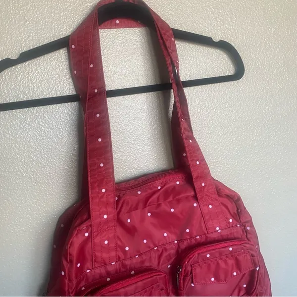 Lug polka dot Red and white Bag‎ Lightweight packable Tote Bag - Image 4