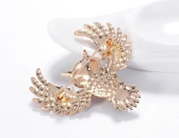 Women's Colorful Rhinestone Owl Brooch Pin - Image 2