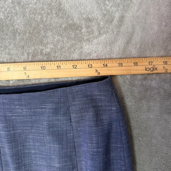 Antonio‎ Melani Blue Wool Blend Slub Pencil Skirt Size 6 Lined Career Office - Image 9