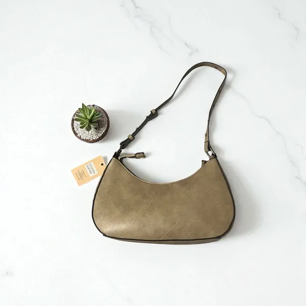 Rein &‎ Bridle Taupe Floral Embossed Faux Leather Shoulder Bag Purse - Image 4