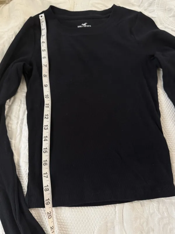 Hollister Black Ribbed Long Sleeve Top - Image 5
