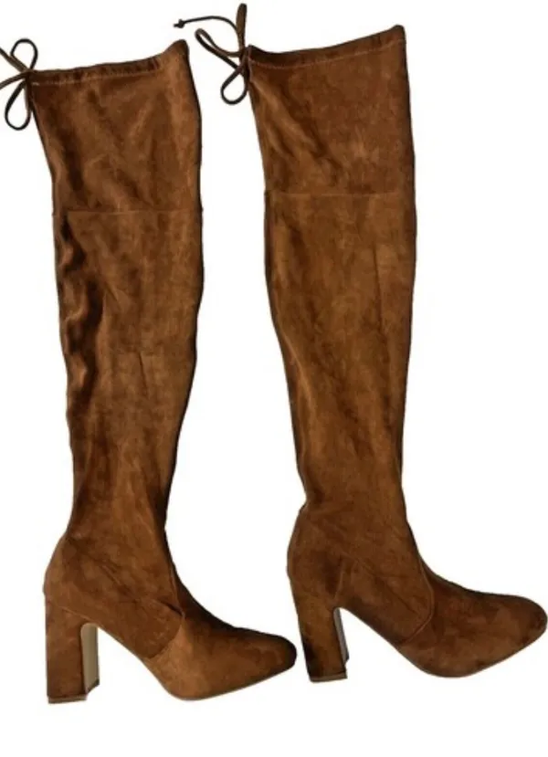 Boots Tan Forever 21 Suede Over-The-Knee - Image 2