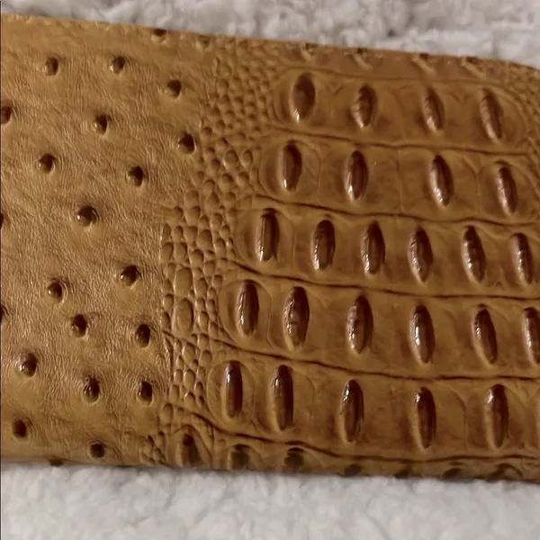 Ostrich‎ Faux leather Brown Textured Wallet - Image 2