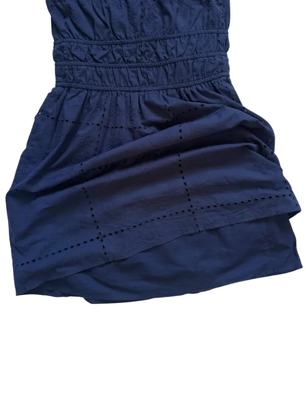 Wild Fable Navy Blue Eyelet Strapless Tube Mini Dress Small Cotton - Image 9