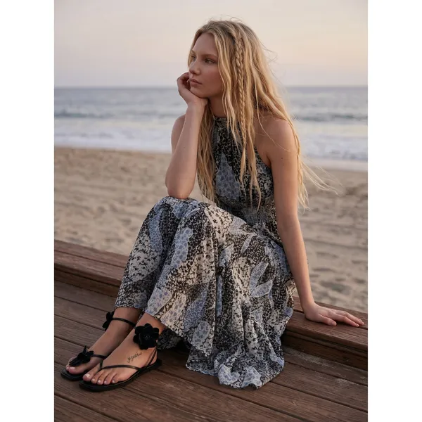 Anthropologie The Somerset Chiffon Maxi Dress in Black Floral Size XL NWT - Image 3