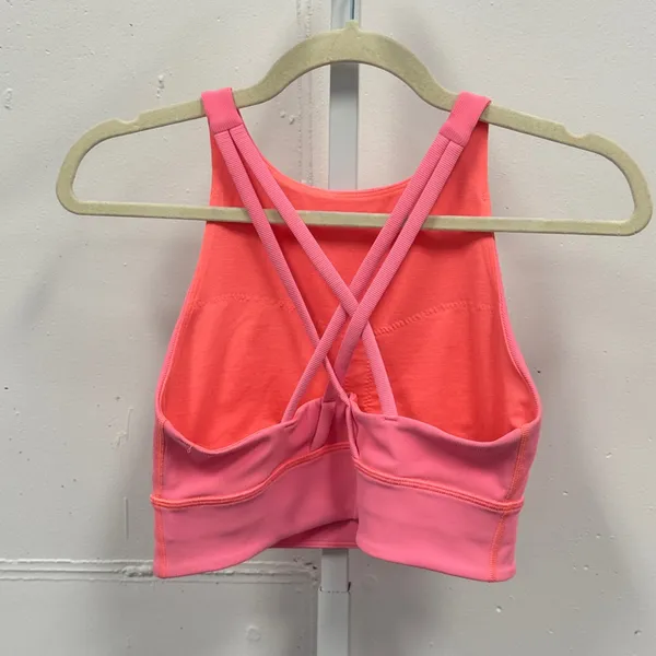 Lululemon Energy Bra High Neck Longline Ribbed Hot Pink W2CKSS Size 8 Athleisure - Image 2