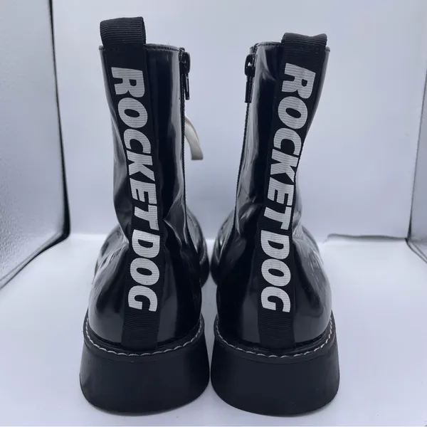 Rocket Dog lace-up combat moto boots Size 10 - Image 4